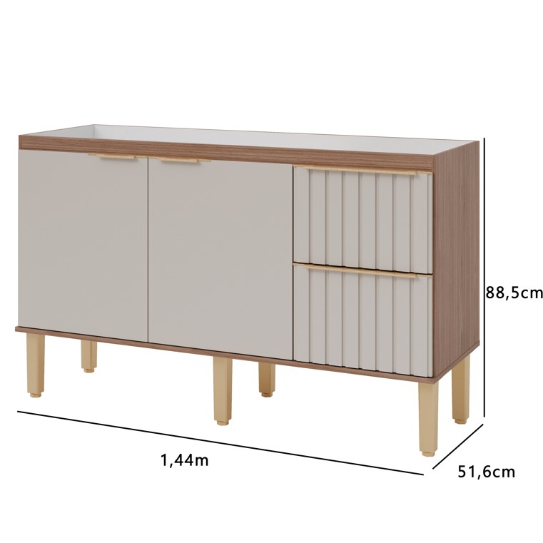 MGM - GABINETE �GATA 1,50MT - CAPPUCCINO/FREIJ�